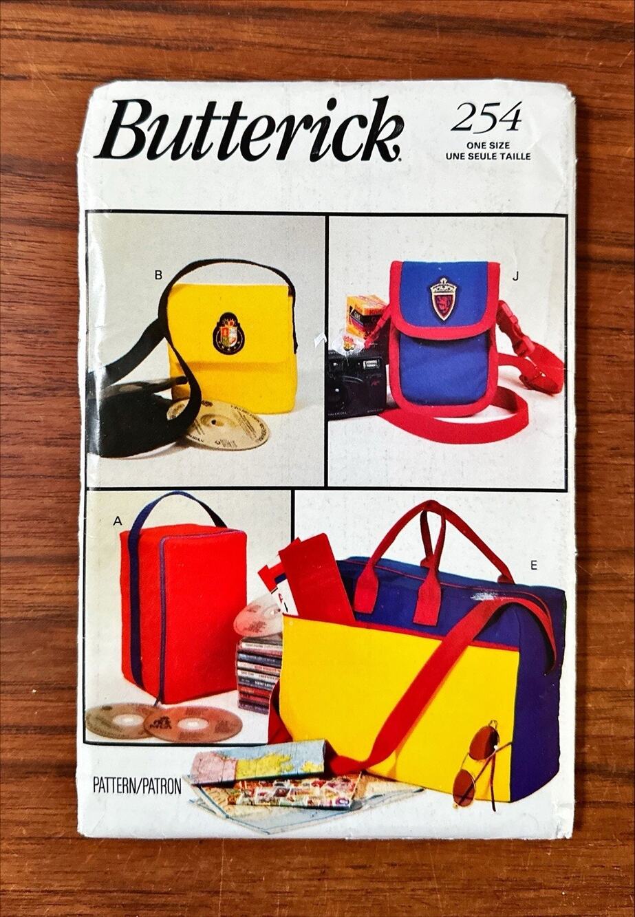 UNCUT Butterick 254 Pattern 10 Cases 1993